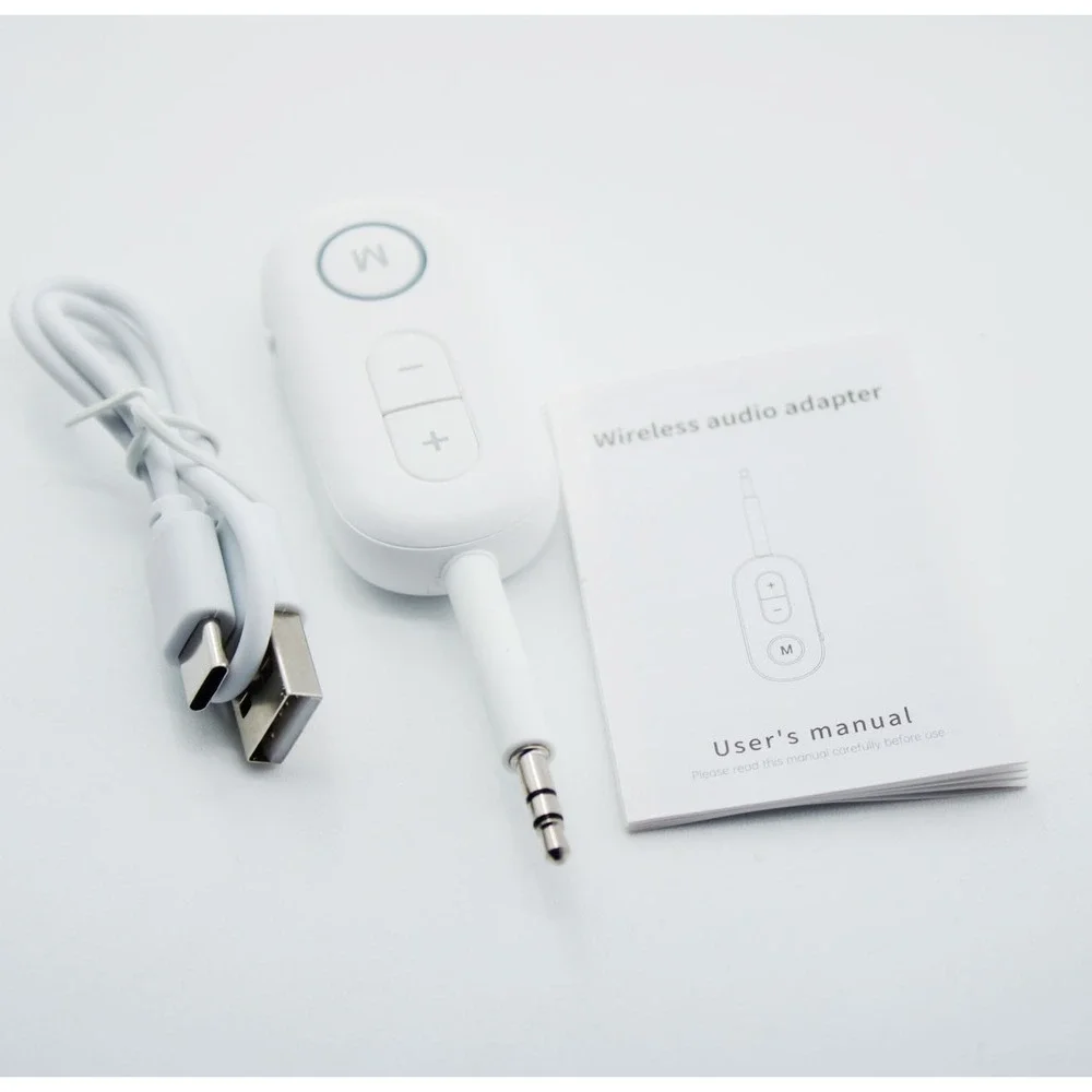 BT-13 2-in-1 Wireless Audio Adapter Bluetooth Receiver Transmitter White 3.5mm